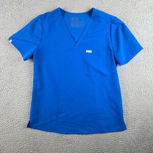 Figs Scrub Top Womens M Blue Catarina One Pocket Technical Collection FW1000